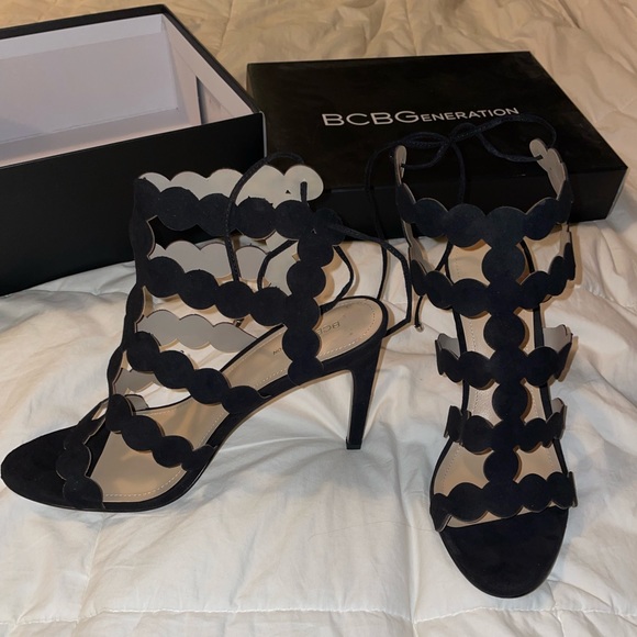 BCBGeneration Black lace up heels - Picture 1 of 5